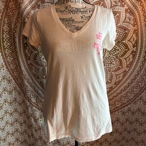 Under Armour Power in Pink Graphic Tee White Pink Ribbon Fighter Shirt